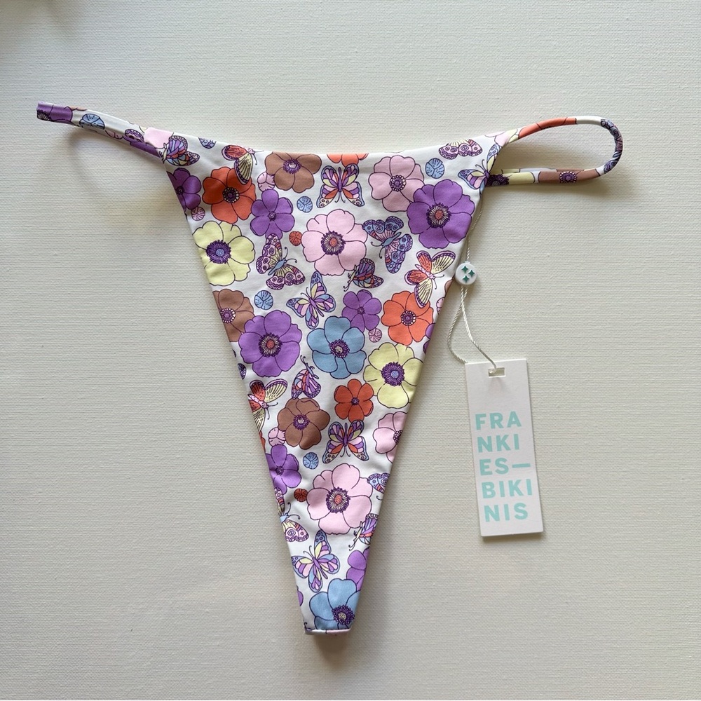 *SOLD* Frankies Bikinis Colby Tie Front Ruffle Top Jagger Bikini Bottom Marp - Picture 8 of 12